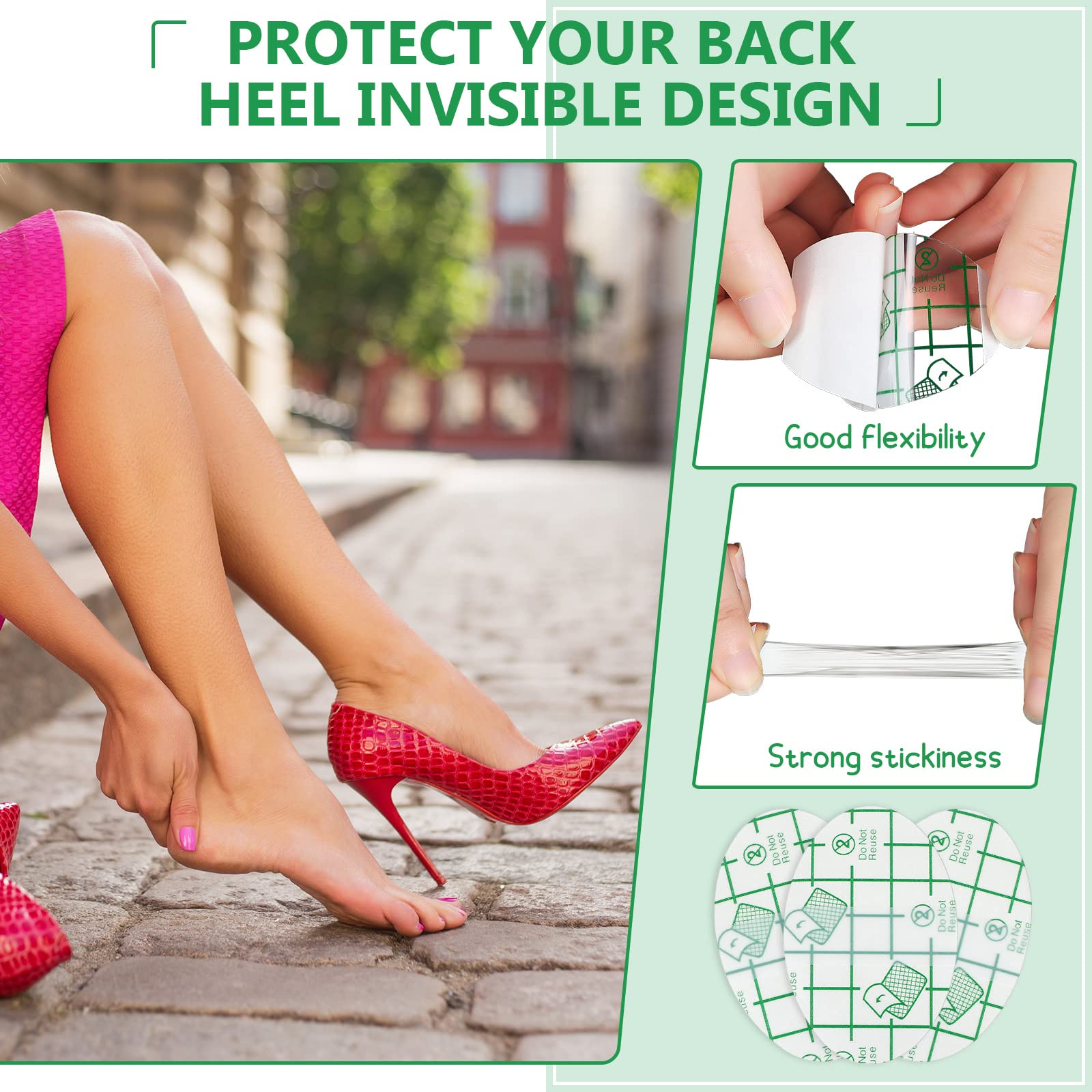 HANNEA 60Pcs Heel Protectors Invisible Waterproof Blister Tape Self-Adhesive Foot Care Sticker Wear-Resistant Pain Relief Tape Shoes Heel Stickers Wrap to Prevent Blister Friction(4.9 x 6.9cm) HANNEA 60Pcs Heel Protectors Invisible Waterproof Blister Tape Self-Adhesive Foot Care Sticker Wear-Resistant Pain Relief Tape Shoes Heel Stickers Wrap to Prevent Blister Friction(4.9 x 6.9cm)